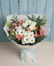 Букет цветов из:  Розы, Лизиантусы и Хризантемы в Переславле-Залесском