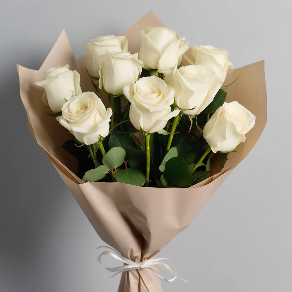 Букет 9 Белых роз Эдлесс Лав в Переславле-Залесском