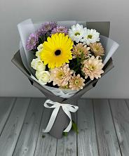 Букет цветов из:  Розы, Герберы и Хризантемы в Переславле-Залесском