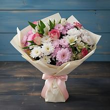 Букет цветов из:  Хризантемы, Альстромерии и Розы в Переславле-Залесском