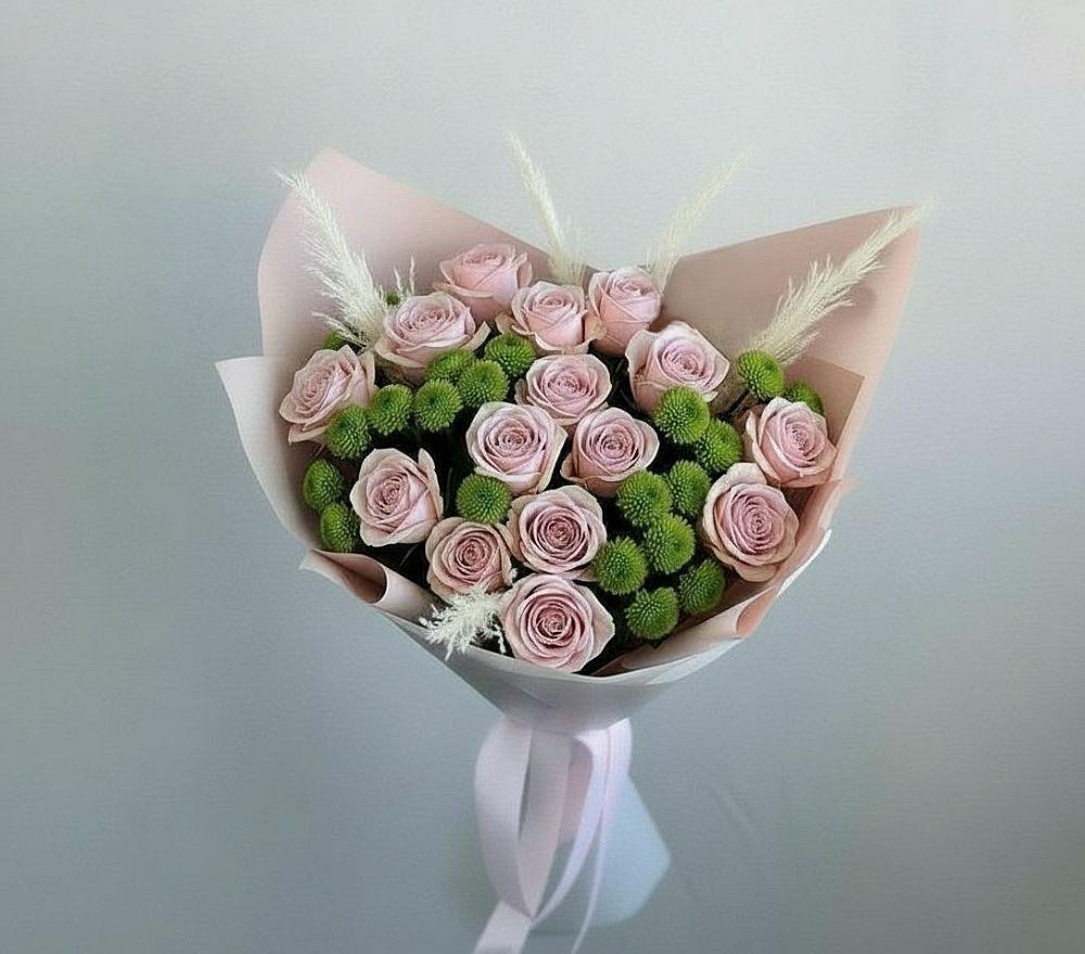 Букет цветов из: Розы и Хризантемы в Переславле-Залесском