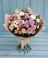 Букет цветов из:  Хризантемы, Розы и Альстромерии #REPLACE_PRED# Переславле-Залесском