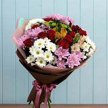 Букет цветов из:  Розы, Хризантемы и Альстромерии в Переславле-Залесском