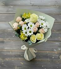 Букет цветов из:  Альстромерии, Розы и Хризантемы в Переславле-Залесском