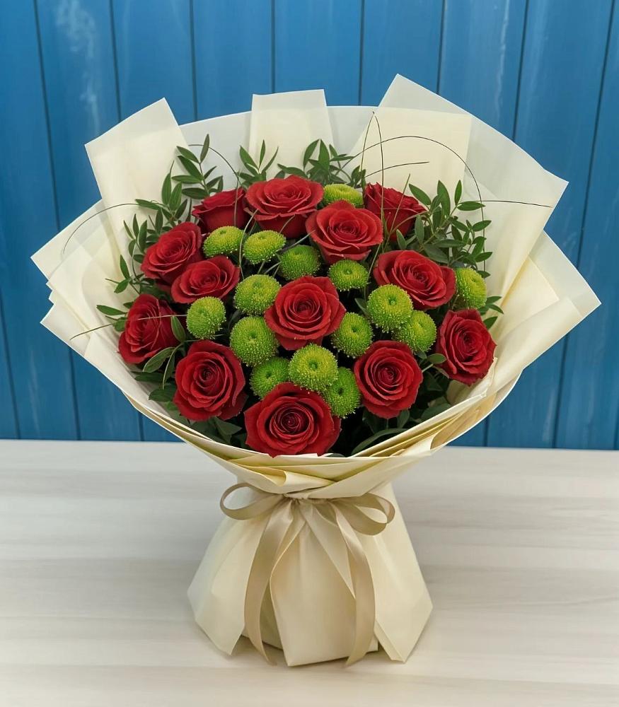 Букет цветов из: Розы и Хризантемы в Переславле-Залесском