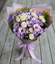 Букет цветов из:  Хризантемы и Розы в Переславле-Залесском