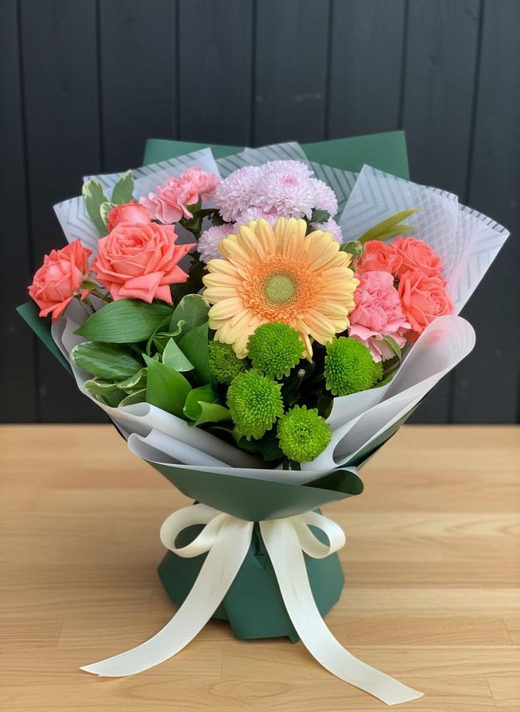 Букет цветов из: Гвоздики, Розы, Герберы и Хризантемы в Переславле-Залесском