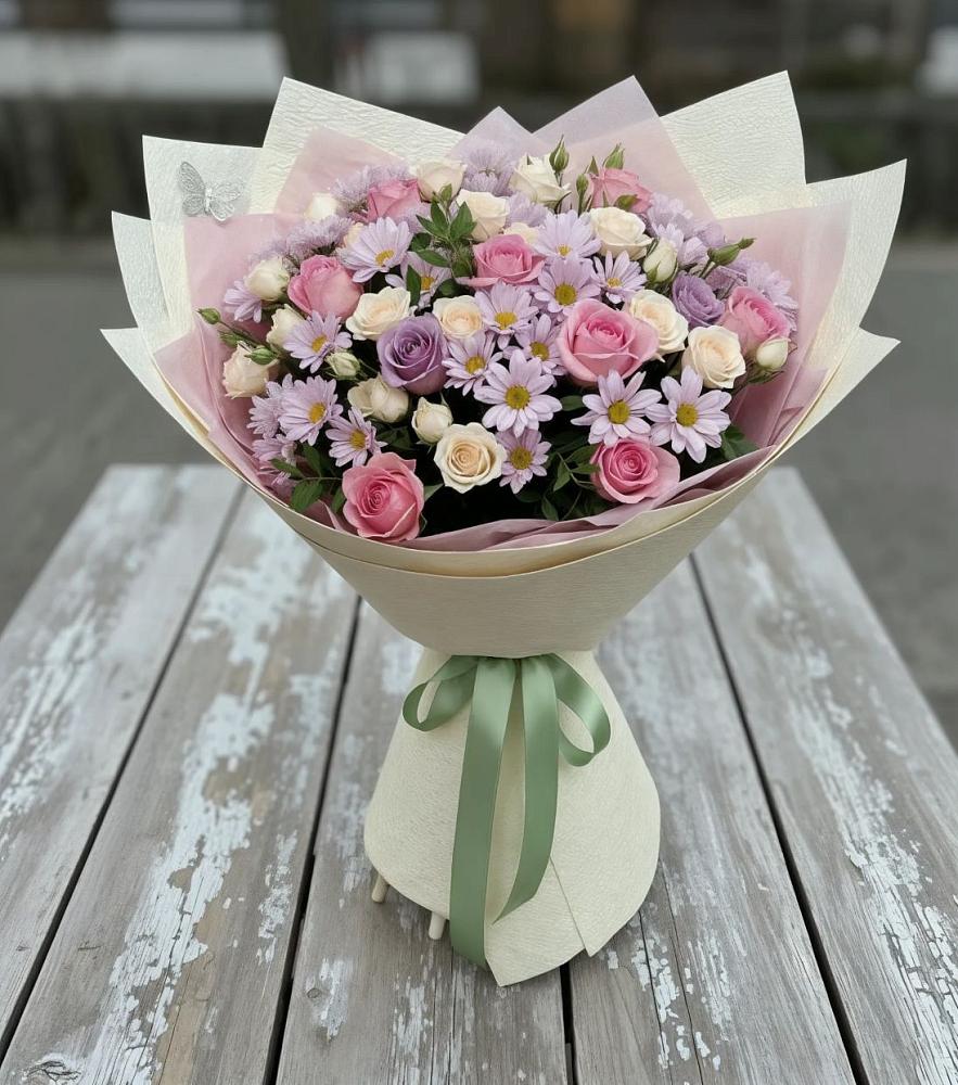 Букет цветов из: Розы и Хризантемы в Переславле-Залесском