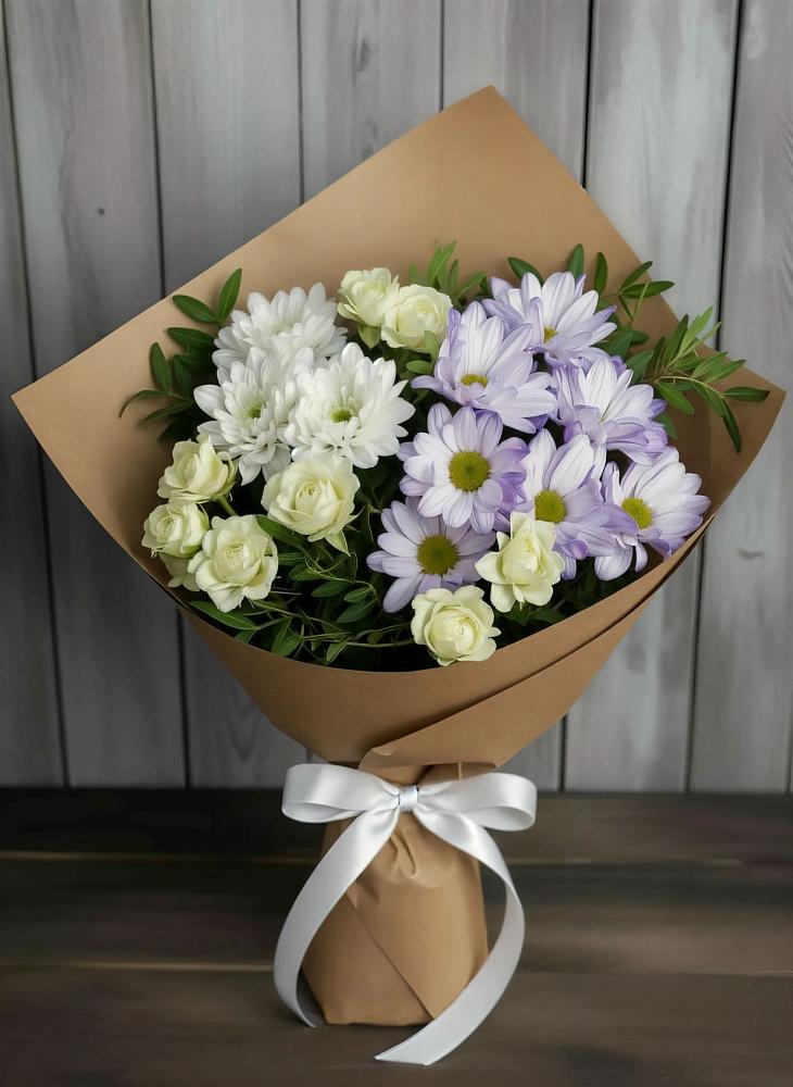 Букет цветов из: Хризантемы и Розы в Переславле-Залесском